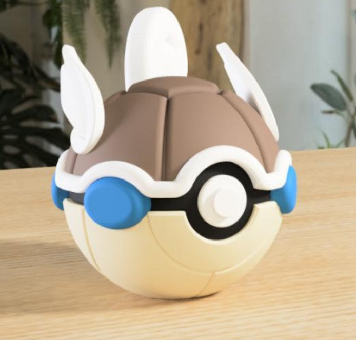 Wartortle-Inspired 3D Printed Poké Ball – Water-Type Display Collectible
